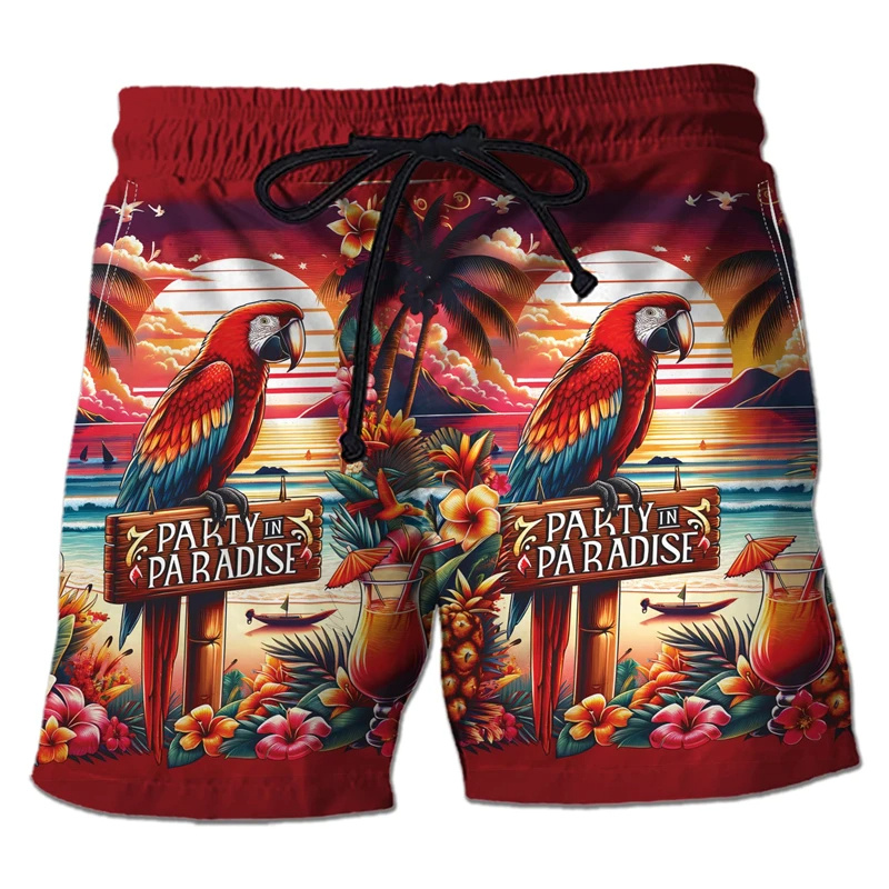 Trunks Board Surf - Papegaai Toekan 3d Print Korte Broek