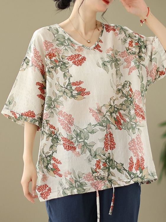 Zomer losse katoenen linnen pr - Short Linen Drawstring recensie en prijs